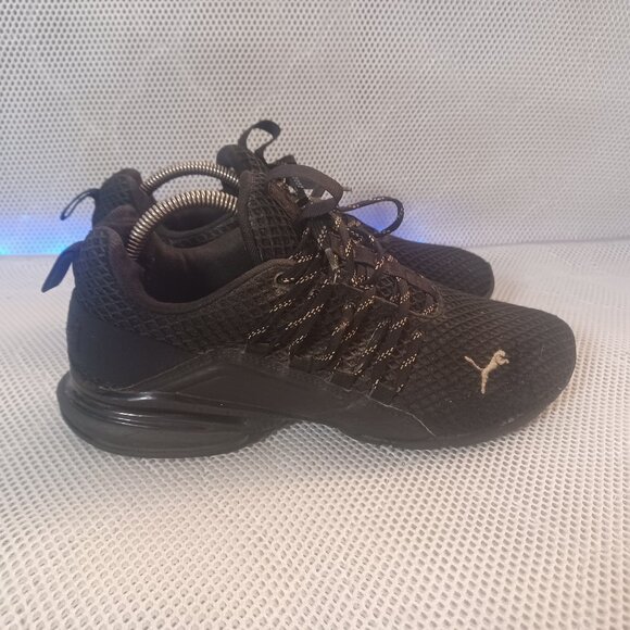 Puma Men's Low-Cut Axelion Spark Athletic Sneakers 193481-03 Black/Gold Size 8 - Picture 2 of 11